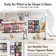 Chest Freezer Baskets - 5 Pack Stackable Freezer Organiser Ches Black Stock - Black - View 4
