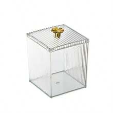 Makeup Storage Box, Desktop Storage Box With Grids And Lid For Makeup Sponge, Makeup Brushes And Other Cosmetics, Gift For Valentine's Day,For Holiday Beach, Bathroom Collection, Bedroom Collection, Large Capacity - Clear - View 7