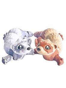 1/2 piezas Figura de modelo de animal articulado de hurón impreso en 3D de 11,2 cm/4,4 pulgadas, decoración colgante, llavero, decoración interior de automóvil, Halloween, relleno de calcetines navideños, decoraciones navideñas, juguete antiestrés, juguetes para niñas, regalos para hombres, regalos para fiestas de cumpleaños, juegos de Navidad divertidos