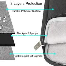 Laptop Case 16 Inch 1515.6 Inch Laptop Sleeve Compatible With MacBook Pro 16 M4 M3 M2 M1 HP    ASUS Notebook Polyester Vertical Computer Sleeve Bag With Pocket Black - Black - View 3