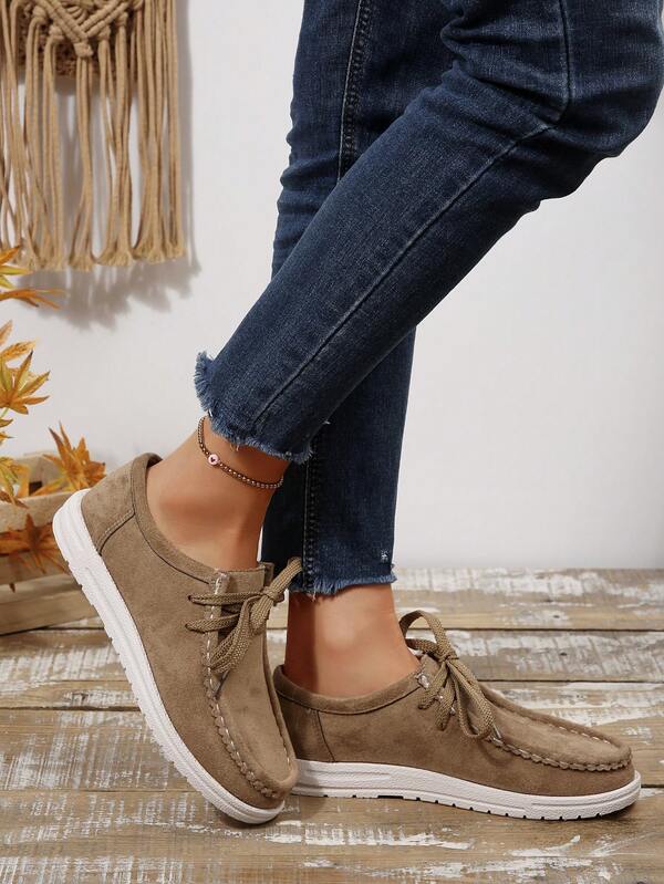 Plush Slip-On Loafers, Warm Fuzzy Slouchy Shoes, Low-Top Snow Boots For Women