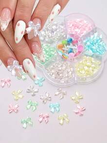 1 Box Assorted Nail Art Decorations - Seashells, Starfish, Pearls, Flower, Butterfly, Heart, Dopamine, Fruit & Vegetable Designs, High-End Ocean Style Nail Accessories - Multicolor - View 13