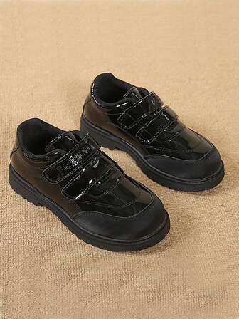 1 par glänsande läderskor, lämpliga för studenter, pojkar och flickor, dansskor