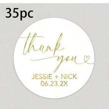 35 Stück personalisierte Hochzeit Dankeschön Aufkleber - 17 Stile, Gastgeschenk Aufkleber, Party Gastgeschenk Etiketten, Süßigkeitenverpackung Aufkleber, Hochzeit Umschlag Siegel - Einfach zu verwenden, wasserfest, personalisierter Schmuck, personalisierte Geschenke, personalisierte Hochzeit, angepasste Aufkleber, Heim Erfrischung, Weihnachtsdekoration, für Einweihungsparty