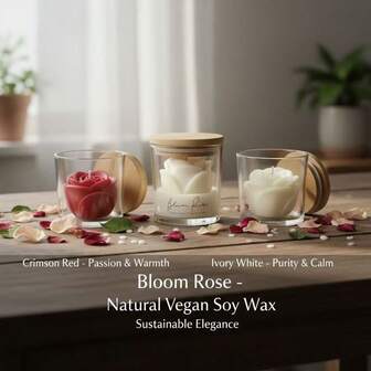 1 st Alla hjärtans dag rosor glaskoppar vax, exklusiv atmosfär, styling, doftljus, heminredning, bröllops- och förlovningspresenter, används för bad, yoga, middag med levande ljus