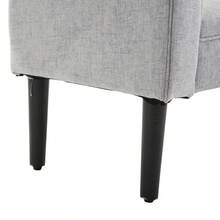 HOMCOM Upholstered Bench, Elegant Seating Bench For Living Room And Hallway, Bed Bench With Rolled Sides, Linen Fabric, Light Gray. - 1 - View 10