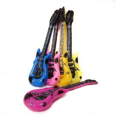 12/10/9/8/7/6/5/4/3/2/1pcs Inflatable Guitar, Rock Guitar Prop, Rock Music Party Decor, Inflatable Adult Guitar, Pool Party, Pool Floating Guitar, Guitar Prop, Wedding & Photo Booth Prop, Birthday Party Decor, Home Decor, Party Supplies, Guitar Gift, Birthday Gift, Holiday Decor, Retro Rock