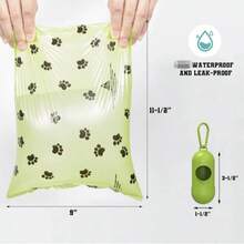 1/3/10/36 Rolls, Thickened And Scented, Extra Thick Pet Trash Bags, Dog Poop Trash Bags, Poop Trash Bags, Dog Trash Bags, Pet Trash Bags, Trash Can Trash Bags, Pet Poop Collection Trash Bags, Dog Poop Bags, Leak-Proof, Easy To Clean, With Cute Paw Print Design, Suitable For Puppies And Kittens. Buy 36 Rolls And Get A Dispenser Free. - Lime Green - View 6