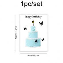 1 Set 2D Schmetterling 3-Lagen Kuchen Poster, Geburtstags Hintergrund Wandbehang, Party Dekorations Banner, Innen-/Außen Fotografie Requisite