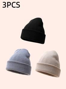 4 chiếc mũ len trẻ em, mũ len beanie màu trơn ấm áp cho bé trai và bé gái, thích hợp cho hoạt động ngoài trời và mặc hàng ngày - Nhiều màu - Xem 45