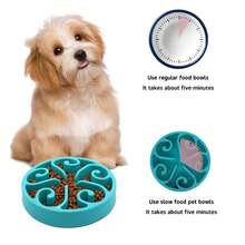宠物慢食碗防噎喂食器PP塑料碗家用狗狗食盘防吞咽喂食用品 - 彩色 - 查看 9