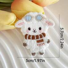 4枚3D立体刺绣徽章，热封设计，适用于服装、帽子、夹克、DIY装饰 - 蝴蝶、蝴蝶结、小山羊刺绣徽章套装，也适用于手机壳、包包和服装。 - 4件套自黏膠 - 查看 5