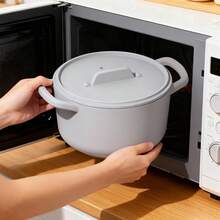 1pc Minimalist Solid Color Multi-Functional Steamer, Can Be Used As Microwave, Lunch Box. Silicone Dual Handles Heat-Resistant, Food-, Multiple Colors & Sizes Available.