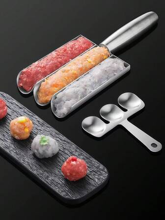 Moldeador de albóndigas de acero inoxidable, moldeador de albóndigas manual, moldeador de albóndigas de cocina, moldeador de albóndigas para el hogar, cuchara para albóndigas, moldeador de bolas de pescado antiadherente, suministros de cocina, herramienta de cocina, accesorios de cocina