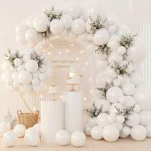 117 Pieces (1 Set) Of Pure White Party Decoration Balloons Of Different Sizes, Balloon Wreath Arch Set, Unique Exploding Star Shaped Balloons, DIY Balloon Tree, Balloon Arch, Birthday, Wedding, Valentine's Day, Holiday Party Decoration, Christmas And New Year Decoration, Wedding Balloon Bouquet, Balloon Set - Multicolor - View 3