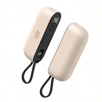 Winter USB Rechargeable Magnetic Detachable Hand Warmer, 2-In-1 Mini Portable, Flame Retardant Material, Display Battery Level & Gear, Single Unit With 3000mAh Battery, Super Long Lasting