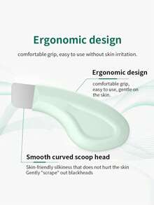 2-In-1 Blackhead Cleansing Tool - Gentle Facial Pore Cleaner, Non-Electric Skincare Spatula With Textured Surface And Light Green Handle, Suitable For All Seasons - Multicolor - View 3