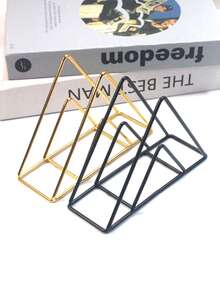 1个三角形金属餐巾架，桌面纸巾盒，简约三角形餐桌装饰餐巾架，厨房纸巾收纳架，节日装饰餐巾架 - 彩色 - 查看 8