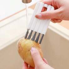 1-Pack Multi-Purpose Cleaning Brushes Set, Mini Durable Nylon Crevice Cleaning Brushes For Cup Lids Reusable Straws Bottles Keyboards Car Vents Jewelry Small Gaps, Portable Household Cleaning Tools Kit For Home Kitchen Car Office Use.Kitchen Essential,Kitchen Accesssories.Easter Gifts - 白色 - 查看 7