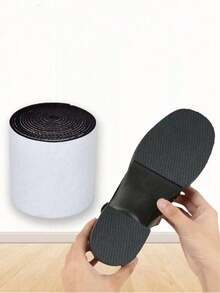 1卷超耐用自粘鞋垫 - 防滑保护鞋底，适用于高跟鞋、运动鞋和凉鞋 - 轻松修复磨损、噪音、鞋跟问题，棕色仿皮外观，鞋垫设计纹理 | 耐用仿皮鞋底，鞋类配件