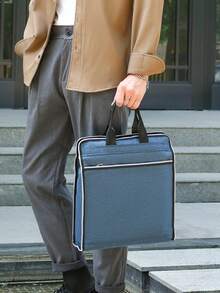 1pc 32cm*9cm*35cm Briefcase Laptop Bag, Fashionable Casual Solid Color Backpack, Multi-Color Options, Nylon Material, Zipper Closure, Suitable For Men's Daily Commute, Work, Carrying Laptop, Business - Multicolor - View 2