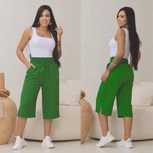 Pantacour Capri Duna With Lined Pocket High Waist - 綠色 - 查看 2