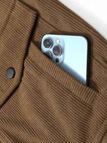 Men's Autumn/Winter Corduroy Stand Collar Jacket, Soft Fabric, & Versatile Jacket - Coffee Brown - View 6