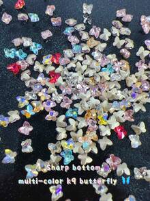 KIRAME 30pcs/50pcs/100pcs 5x6mm Butterfly Pointed K9 Super Shiny Mixed Color Nail Rhinestones, DIY Nail Art, Nail Salon, Nail Supplies, Christmas Nails, New Year, Holiday Gift