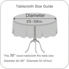 Maxmill Round Textured Tablecloth SpillProof Wrinkle Free Soft Jacquard Table Cloth For Circular Table Cover For Dining Room Buffet Banquet Parties Holiday Dinner 70 Inch Sage Green - 新星鼠尾草 - 查看 7