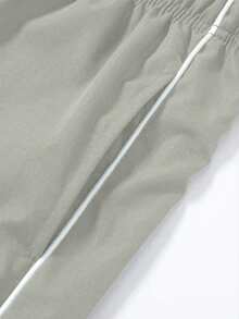 Men's Lightweight Striped Casual Straight Leg Pants, Fashionable High Street Versatile Sun-Protective Sports Trousers, Summer - Khaki - View 5