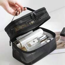 1PC.Festive Holiday Organizer: Clear Christmas Travel Toiletry Bag With Multiple Mesh Layers - Multicolor - View 7