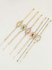 1 件心形锆石镀金圣犹大圣母玛利亚女士时尚手链长度 7 英寸情人节