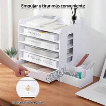 Yolispa Organizador de Escritorio, con Cajones 5 Niveles Oficina Accesorios para Con Clasificación de Papel Organizador Escritorio para Hogar y Escuela - 1 - Ver 4