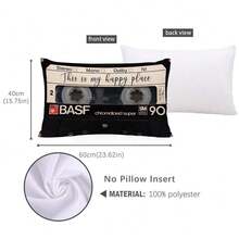MEMNUN 1 Stück/2 Stücke Vintage Kassetten-Tape "Dies ist mein glücklicher Ort" bedruckter dekorativer Kissenbezug [ohne Kissenfüllung], 30*50cm/40*60cm, [einseitig Muster] Polyester Kissenbezug für Sofa, Bett, Wohnzimmer, Schlafzimmer, Auto, Büro, Hotel Dekoration, perfektes Geschenk für Familie und Freunde, für alle Jahreszeiten
