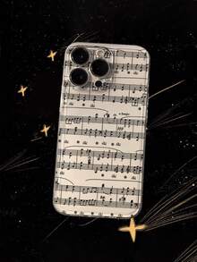 Letter Music Note Painted Transparent Minimalist Fashion Creative Shockproof Phone Case Compatible With IPhone 17/17 Pro/17 Pro Max, 16/11/16 Pro/16 Plus/16 Pro Max/16e, 15 Pro Max, 13/14/12/XS/XR/7G/8P, Galaxy S25/S25 Plus/S25 Ultra, A16/A36/A26/A56/A50/A12/A32 - Multicolor - View 3