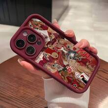 Funda para teléfono Love and Fun de TPU compatible con teléfonos ,  17,  16 Pro Max,  15 Pro Max,  13 y  12. Fabricada en TPU, ofrece protección contra golpes y caídas. Un regalo ideal para familiares, amigos, parejas, el Día de Muertos y Halloween. - Rojo - Ver 5