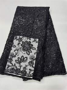 2026 African Mesh Sequined Lace Fabric High Quality French Tulle Lace Nigeria Mesh Lace Fabric Suitable For Party Wedding 5 Yards. - Multicolor - View 15