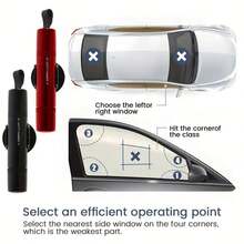2-In-1 Car Window Glass Breaker & Seatbelt Cutter, Mini Safety Escape Hammer, Car Emergency Escape Tool, Self-Defense Keychain, Car Accessories, Window Breaker, Portable Rescue Tool Keychain, Emergency Hammer, Car Emergency Escape Device - Multicolor - View 9