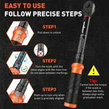 1/4" Torque Wrench Snap Socket Professional Drive Click Ratcheting Extension Bar - 1 - View 5