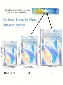 1个/10个/30个装自封OPP袋 激光炫彩拉链袋 可重复包装 珠宝零售袋 礼品包装袋 圣诞节 - 彩色 - 查看 7