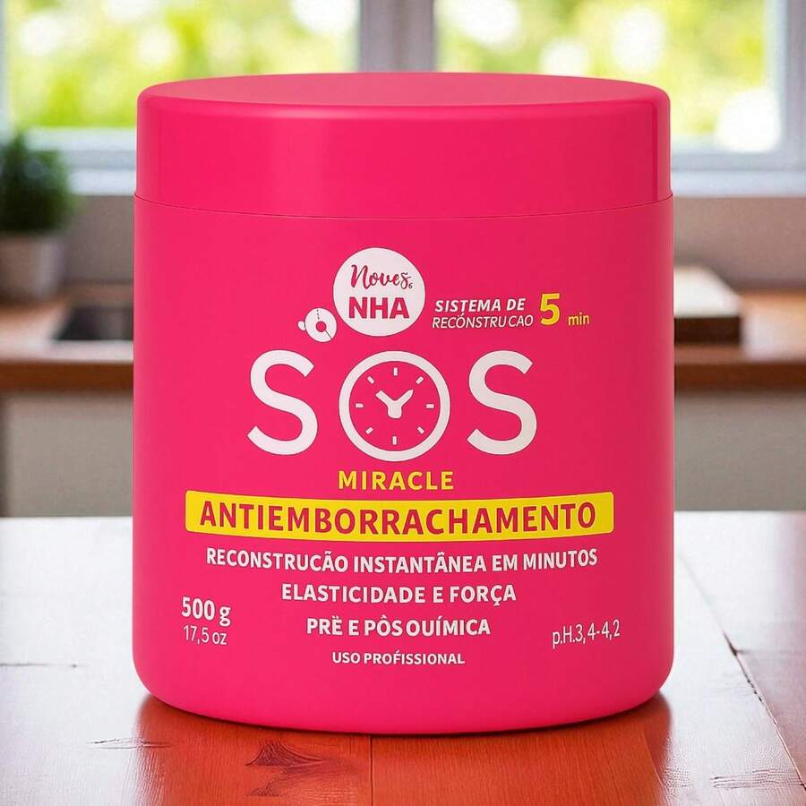 Creme SOS Profissional Ante emborrachamento, Hidratação Capilar Cabelos Saudáveis com Brilho - 500g - Branco - Visão 1
