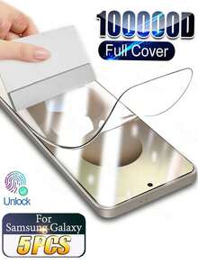 5片装水凝胶屏幕保护膜，兼容三星Galaxy S26 S25 Edge S24 S23 S22 S21 S20 S10 Ultra Plus FE、Note 20 10 9 8 Ultra、A06 A16 A26 A36 A56 A05 A05S A15 A25 A35 A55 A14 A24 A34 A54 A13 A33 A12 A22 A32 4G 5G A52 A52S A21S，防气泡，高清透明水凝胶膜，支持指纹识别，日常、办公、家用手机屏幕保护必备，防水、防震、防摔、防刮、防指纹，全覆盖。 - 無色 - 查看 42