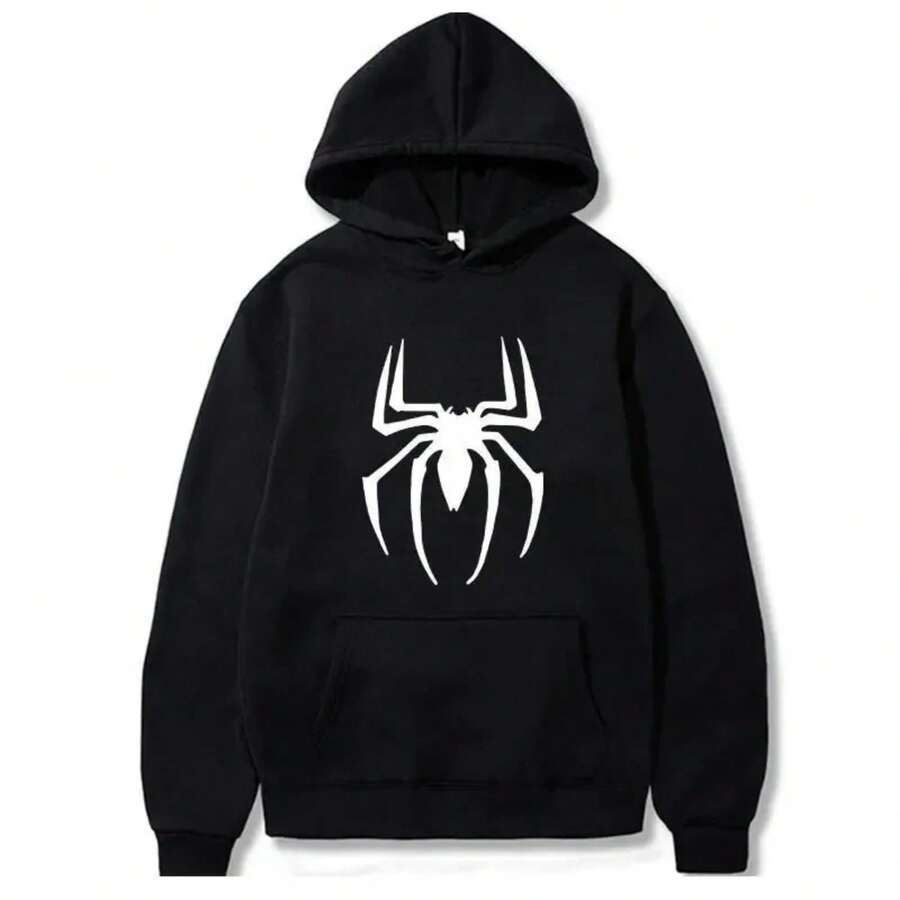 Parkour Printhoodies Spider Men SpidermanA Hoodie For Men Clothing Women Pullovers Winter Sweater Sweatshirt Jackets Black White - Black - View 1