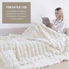 1pc Luxury Faux Mink Fur Plush Blanket, Thick Double-Layer Soft Fluffy Throw Blanket With Cloud-Like Feeling, Suitable For Home, Living Room, Bedroom, Sofa, Also A Great Gift To Upgrade Home Living Quality