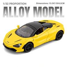 Model Mobil Logam Paduan Simulasi Tinggi 1:32 720S dengan Suara dan Cahaya, Mainan Mobil Tarik Mundur, Hadiah Koleksi untuk Anak-Anak - MultiWarna - View 11