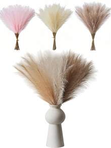 10Pcs Artificial Cattail Reeds, Tall And Fluffy, DIY Artificial Flowers, Cattail Grass, Bohemian Style Decoration, Suitable For Wedding Party Decoration, Home Living Room And Bedroom Decoration, Vase Flower Arrangement, DIY Photography Props, Birthday And Graduation Gifts, Autumn Decoration. - Multicolor - View 1
