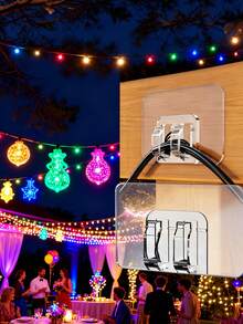 50pcs Transparent And Traceless Light String Hooks, Colorful Light Strings, With Wedding Trinkets, Powerful Suction Cups That Can Be Removed Without Damaging The Wall, Suitable For Indoor Summer And Garden Decoration, Suitable For Garden Light String Decoration On Halloween, Mother's Day, Christmas And New Year's Day, Suitable For Indoor Summer And Garden Decoration - Multicolor - View 5