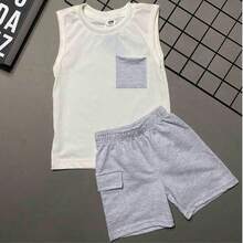 KIT 2 Conjuntos Infantil Regata e Short Infantil Menino 4 Peças