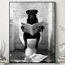 Personalized Pet Design, Depicting A Pet Sitting On The Toilet Reading A Newspaper, Black And White Pattern, Pet Gift, Gift For Friends And Family (Random Scene) - Multicolor - View 8