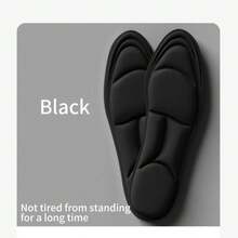 1 Pair Unisex Black Soft & Breathable Insoles For High Heels And Flats, Comfortable For Sports, Running, Walking